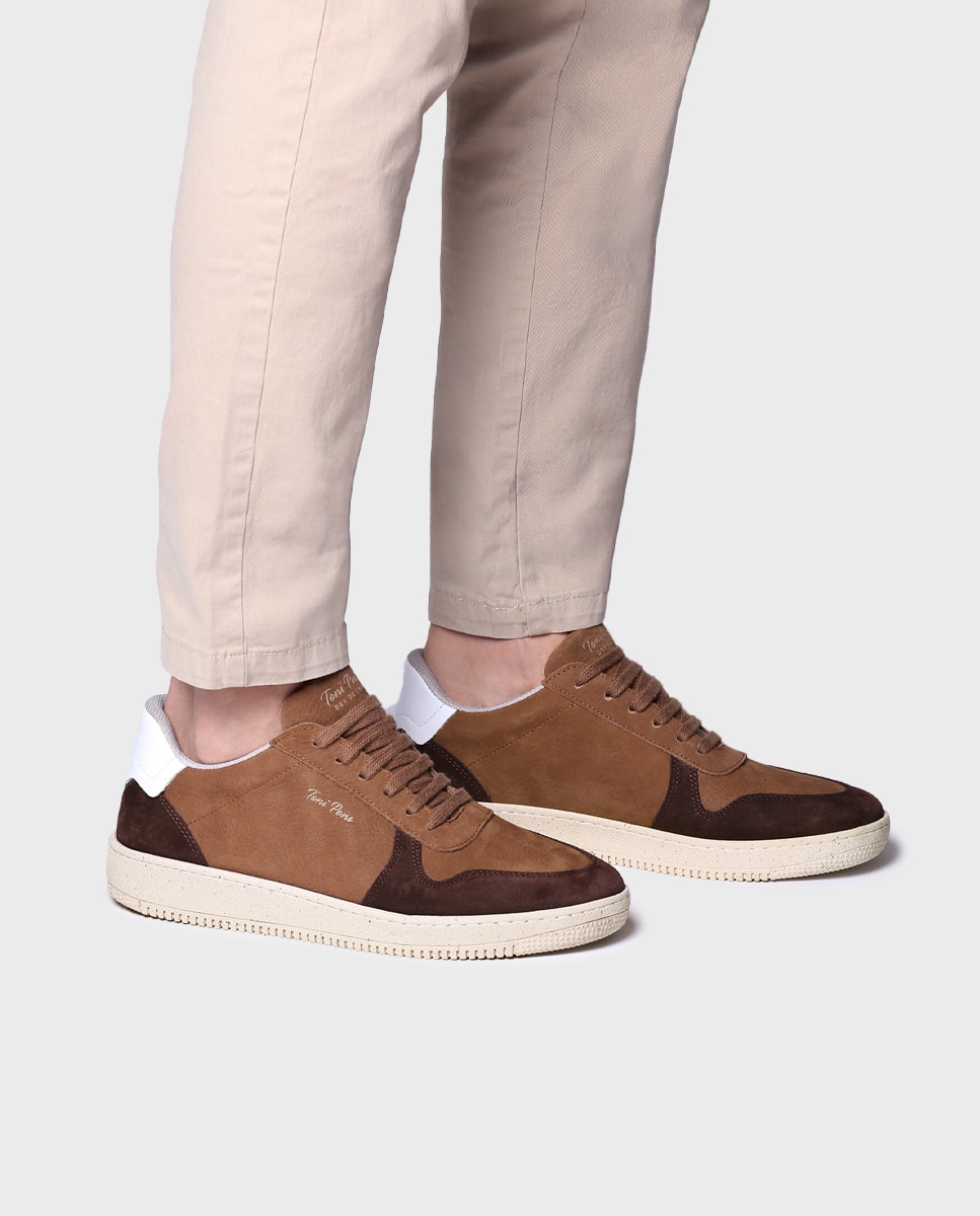 Zapatillas de hombre de serraje con cordones - Toni Pons - Marrón claro Marrón claro-4