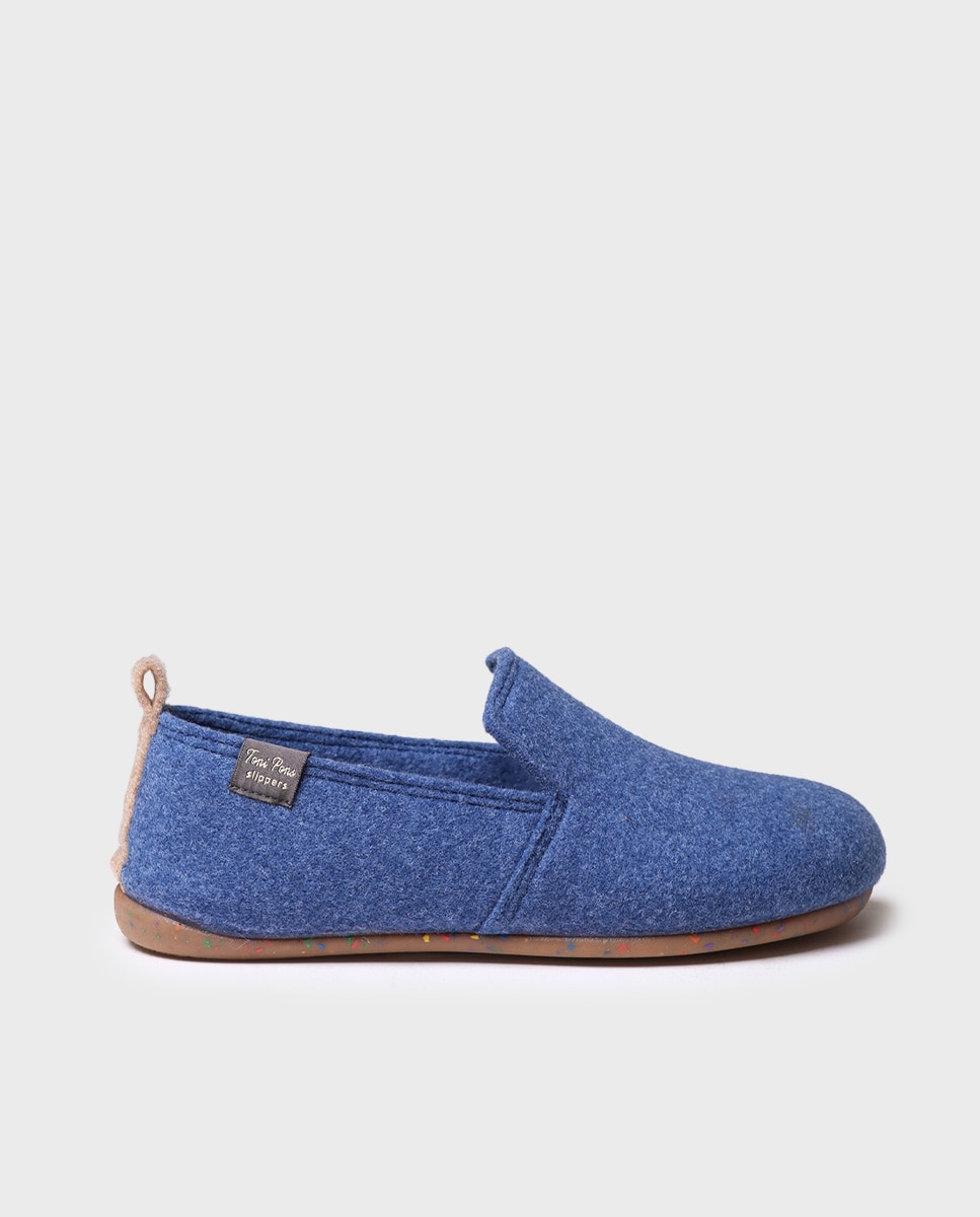 Imagen 0 de Zapatillas de casa cerradas de mujer de fieltro reciclado Azul