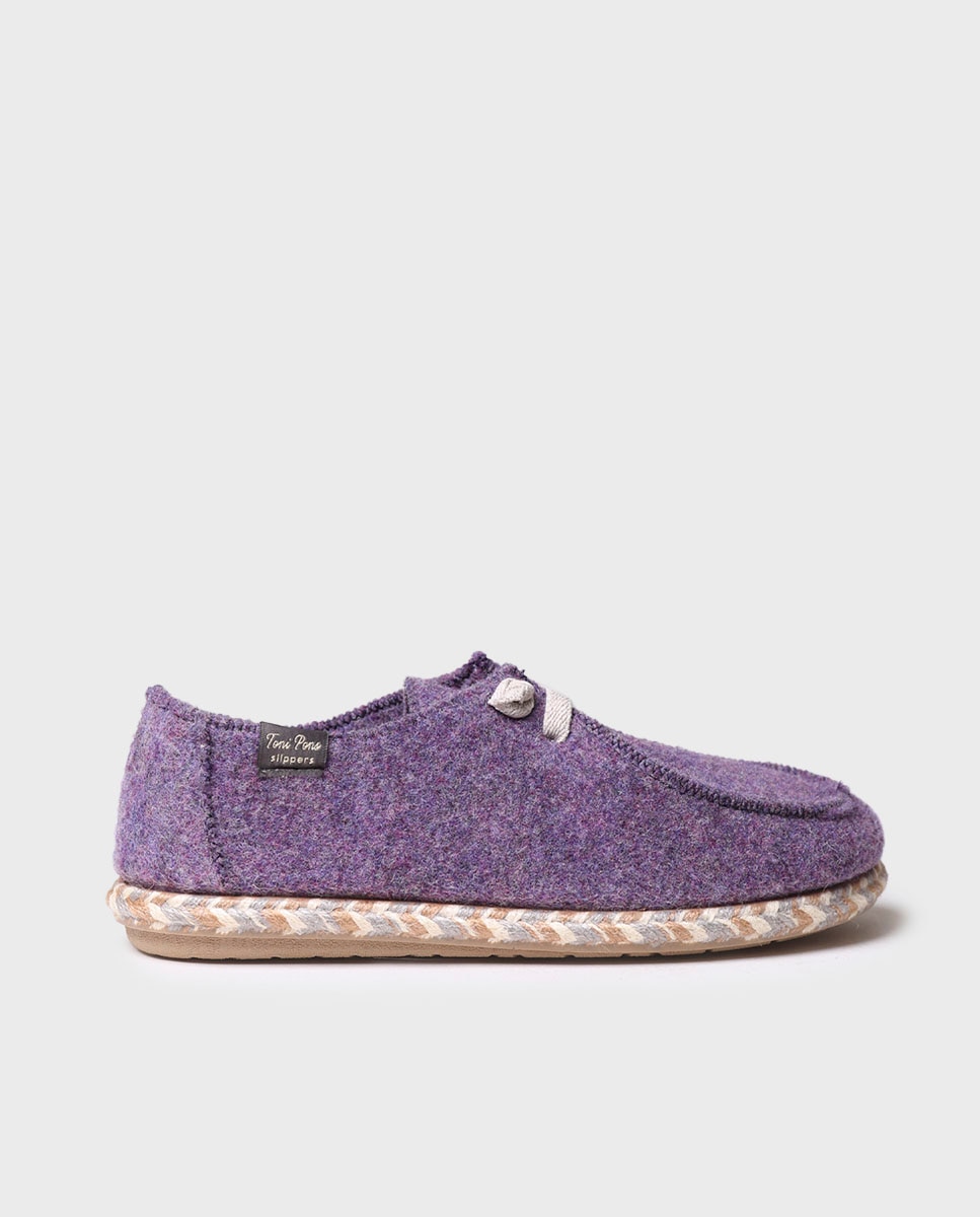 Zapatillas de casa cerradas de mujer de fieltro - Toni Pons - Morado Morado-1