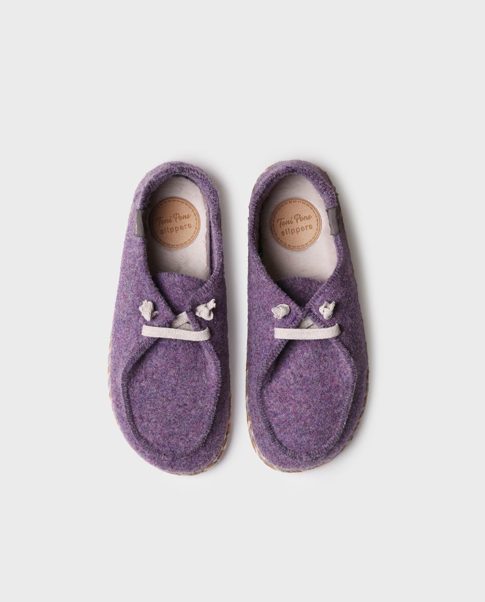 Zapatillas de casa cerradas de mujer de fieltro - Toni Pons - Morado Morado-3