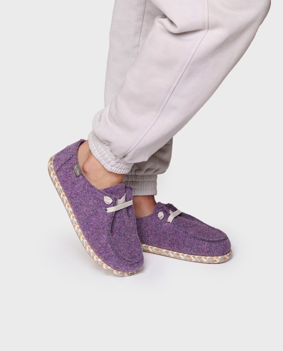 Zapatillas de casa cerradas de mujer de fieltro - Toni Pons - Morado Morado-4