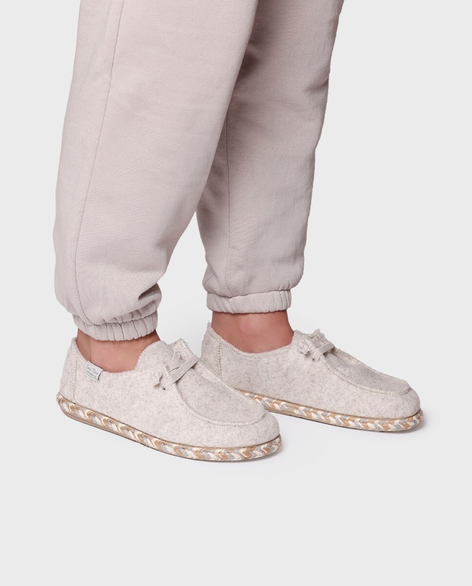 Zapatillas de casa cerradas de mujer de fieltro - Toni Pons - Crudo Crudo-4