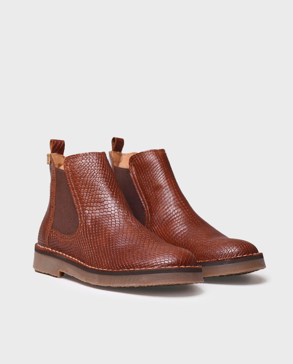 Botines de mujer de piel con elásticos - Toni Pons - Marrón Marrón-2