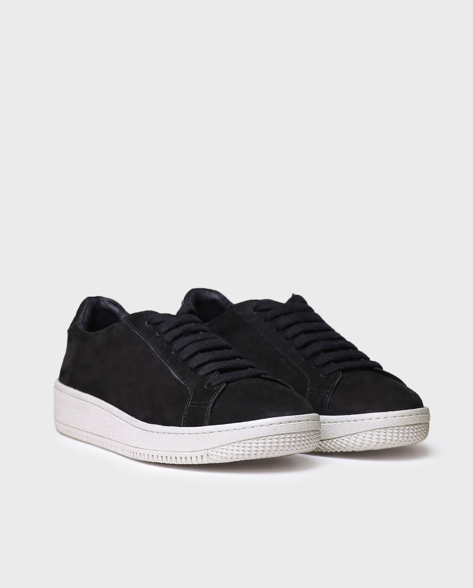 Zapatillas de mujer de piel con cordones - Toni Pons - Negro Negro-2