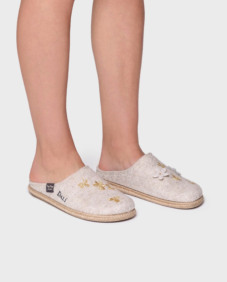 Zapatillas de casa cerradas de mujer de fieltro Crudo Toni Pons Crudo-4