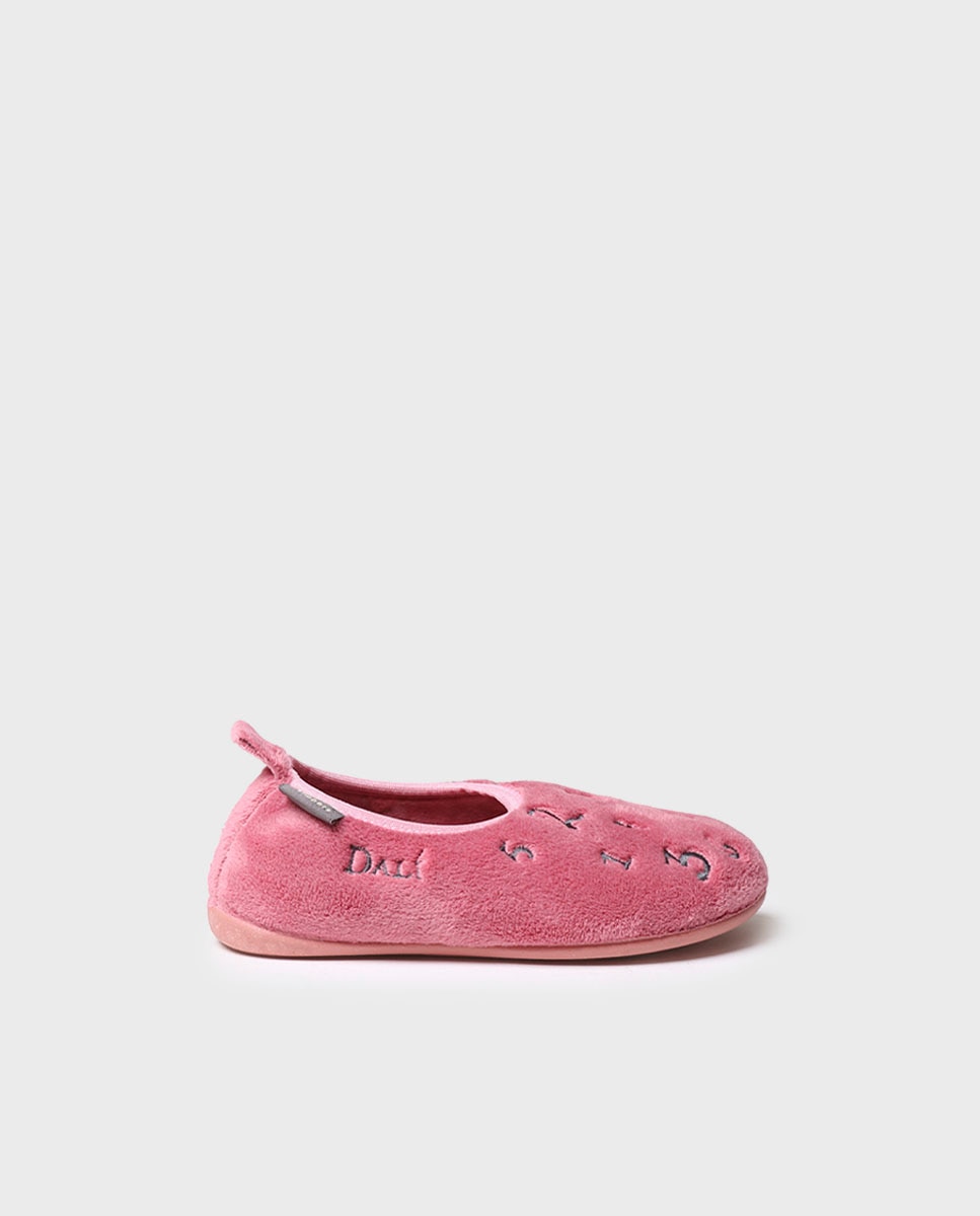 Imagen 0 de Zapatillas de casa cerradas de niños de tejido de pelo Rosa