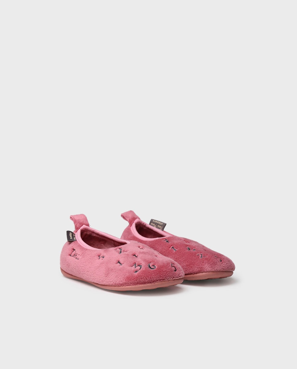 Pantufas Fechadas Infantil de Tecido de Pelo Toni Pons Rosa-2