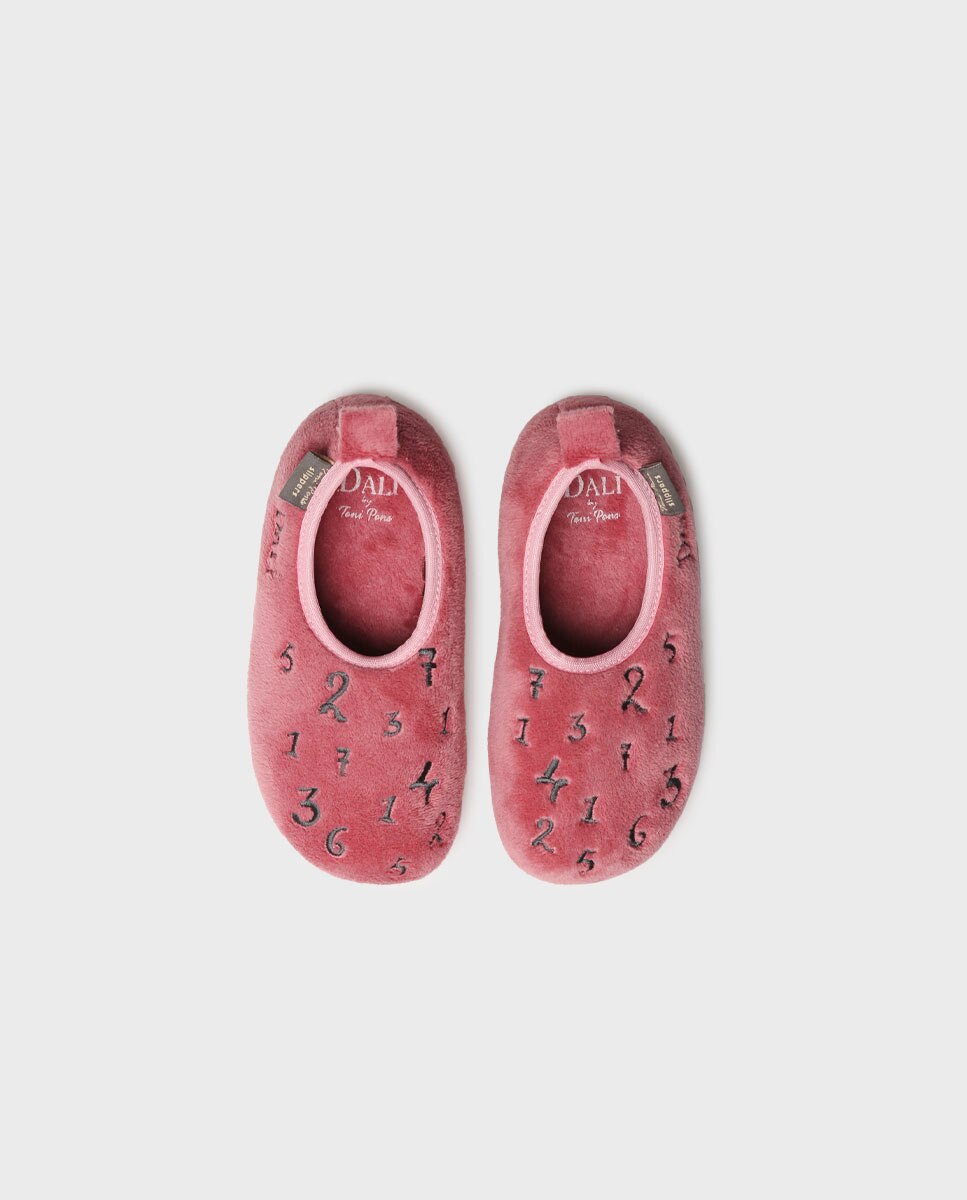 Pantufas Fechadas Infantil de Tecido de Pelo Toni Pons Rosa-3