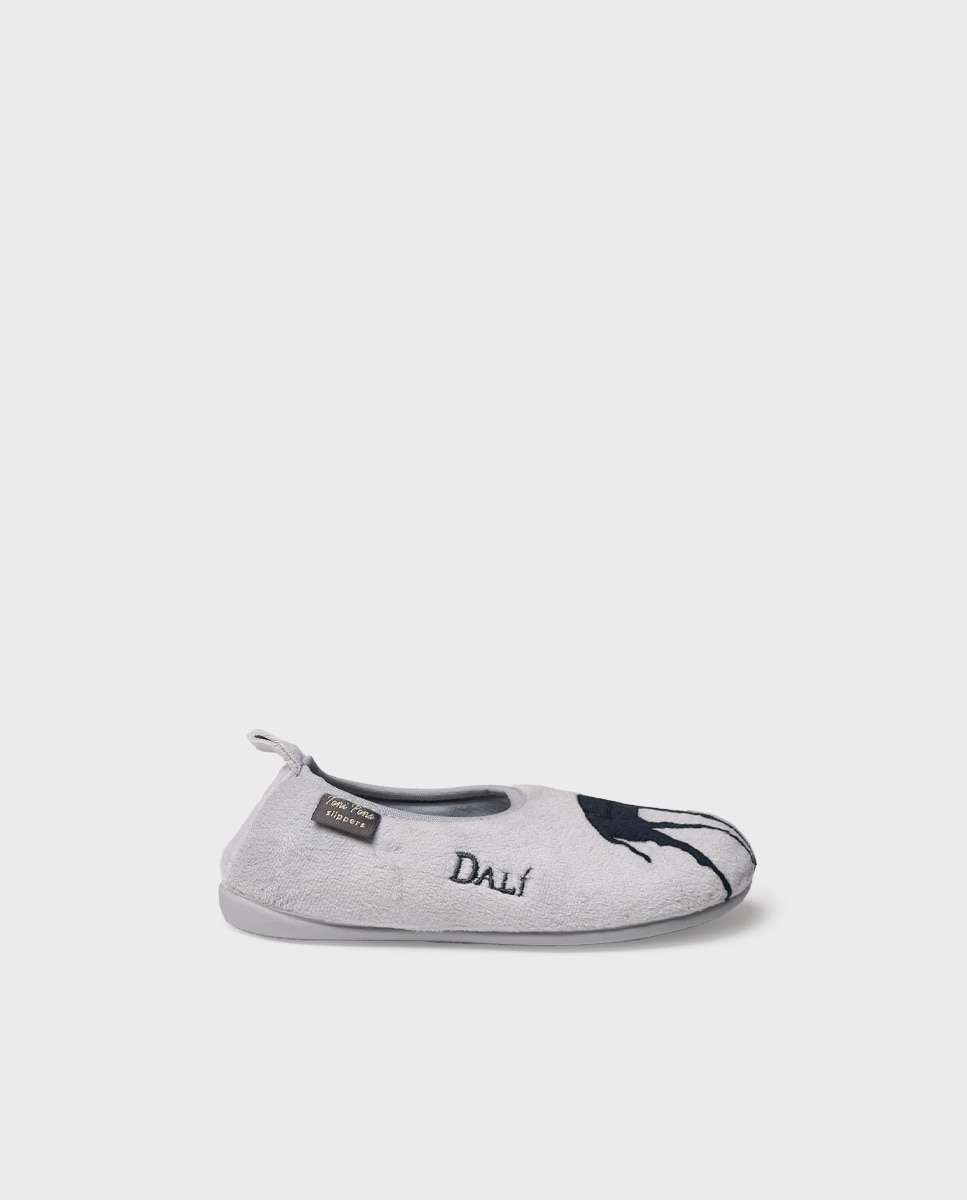 Imagen 0 de Zapatillas de casa cerradas de niños de tejido de pelo Gris