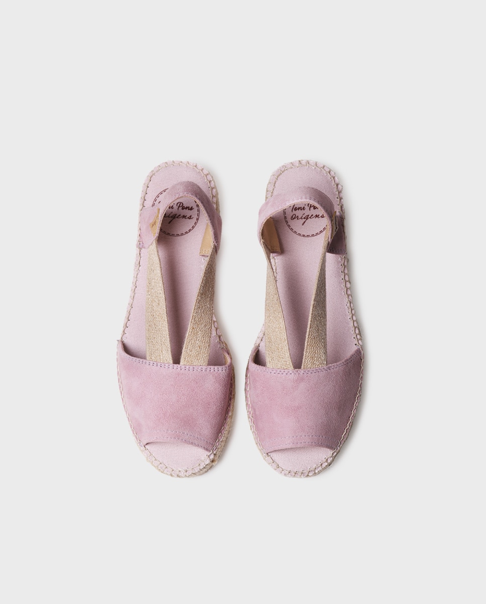 Alpargatas planas de mujer de ante con elásticos - Toni Pons - Morado Morado-3
