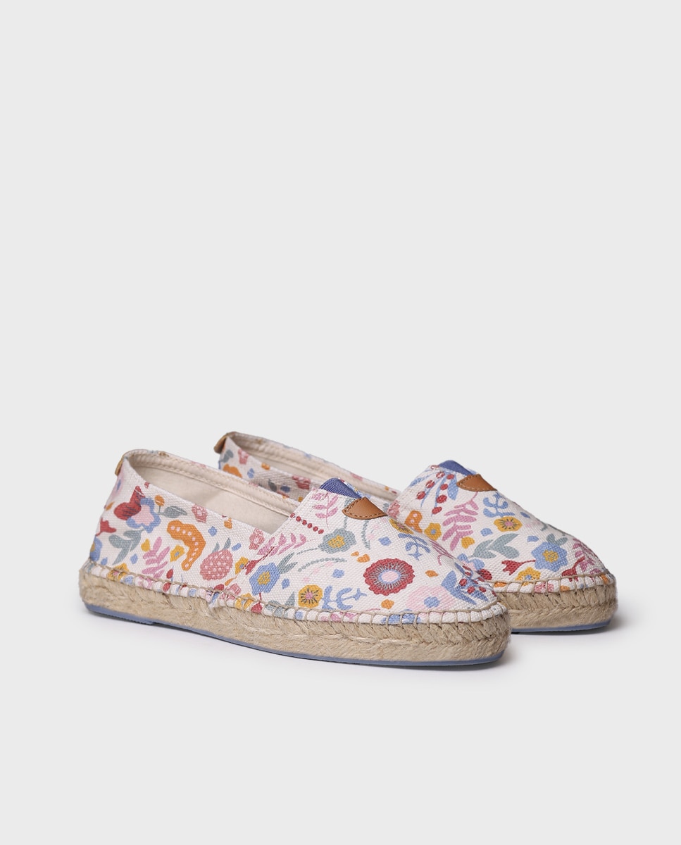 Alpargatas planas de mujer de tejido estampado - Toni Pons - Azul Azul-4