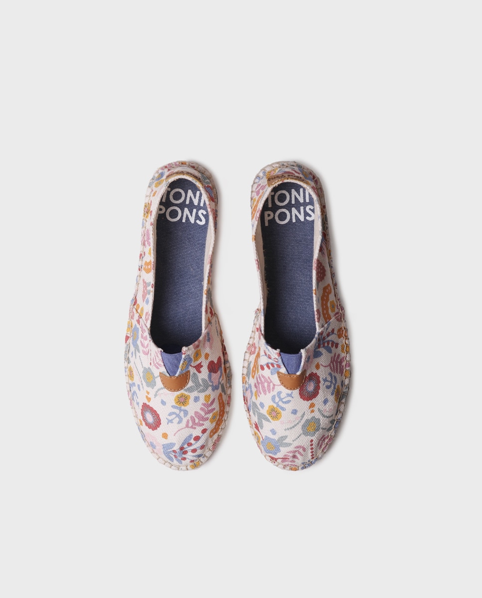 Alpargatas planas de mujer de tejido estampado - Toni Pons - Azul Azul-3