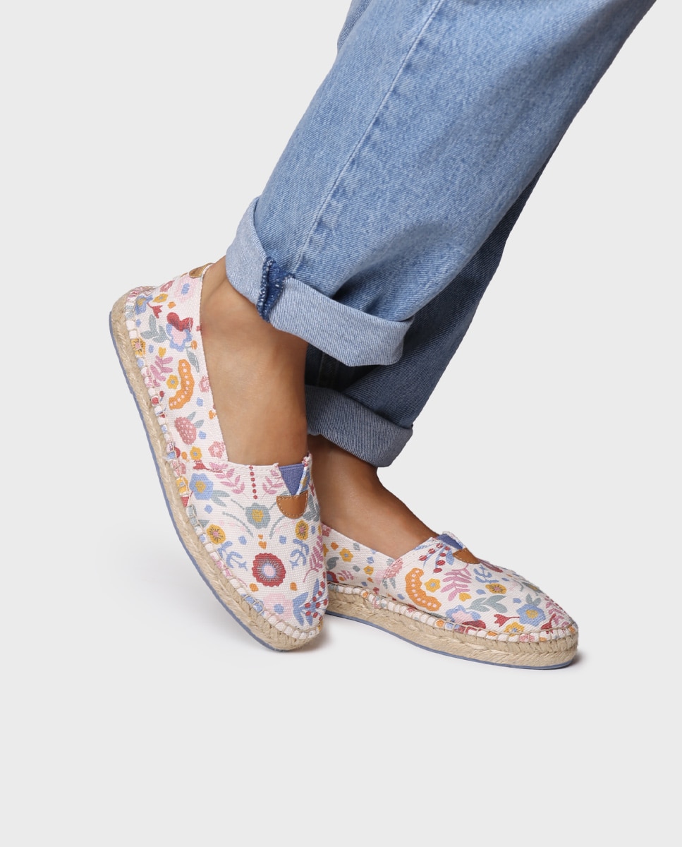 Alpargatas planas de mujer de tejido estampado - Toni Pons - Azul Azul-2