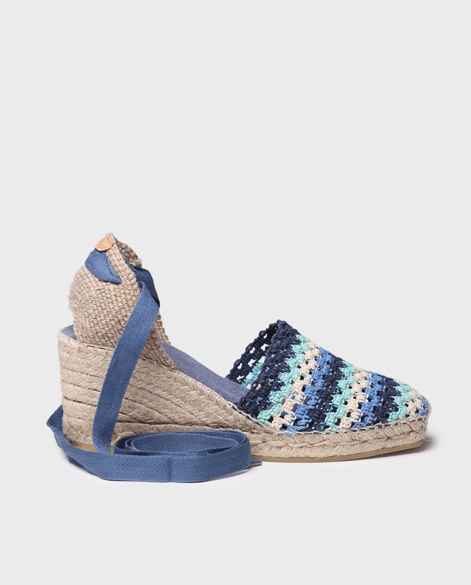 Alpargatas de cuña de mujer de tejido - Toni Pons - Azul Azul-1