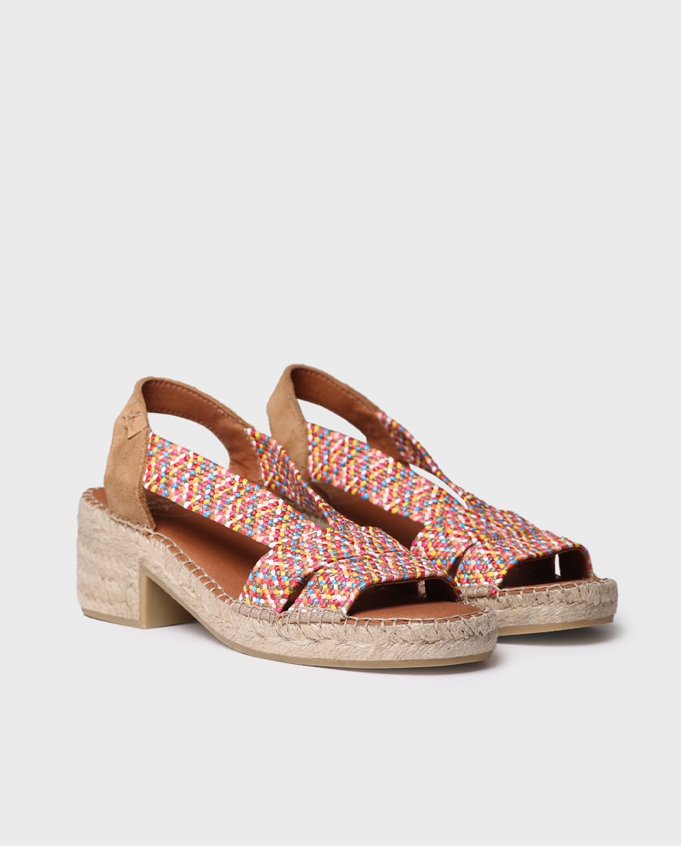 Alpargata de tacón para mujer con bandas elásticas - Toni Pons - Multicolor Multicolor-4