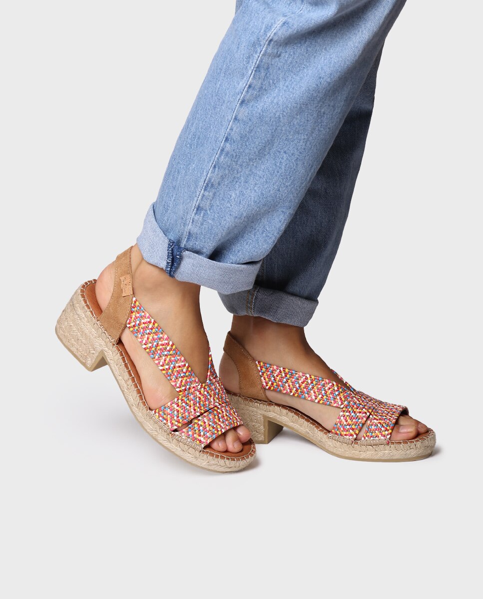 Alpargata de tacón para mujer con bandas elásticas - Toni Pons - Multicolor Multicolor-2