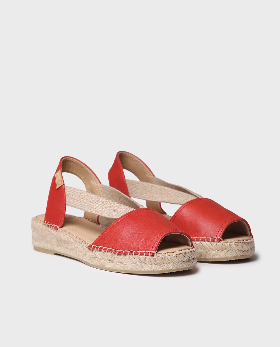 Toni Pons - Alpargatas planas de mujer de piel de la colección comfort.