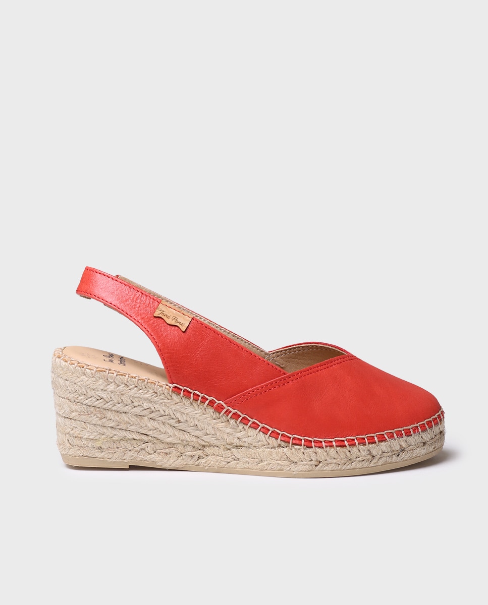 Toni Pons - Alpargatas de cuña de mujer de piel de la colección Comfort.