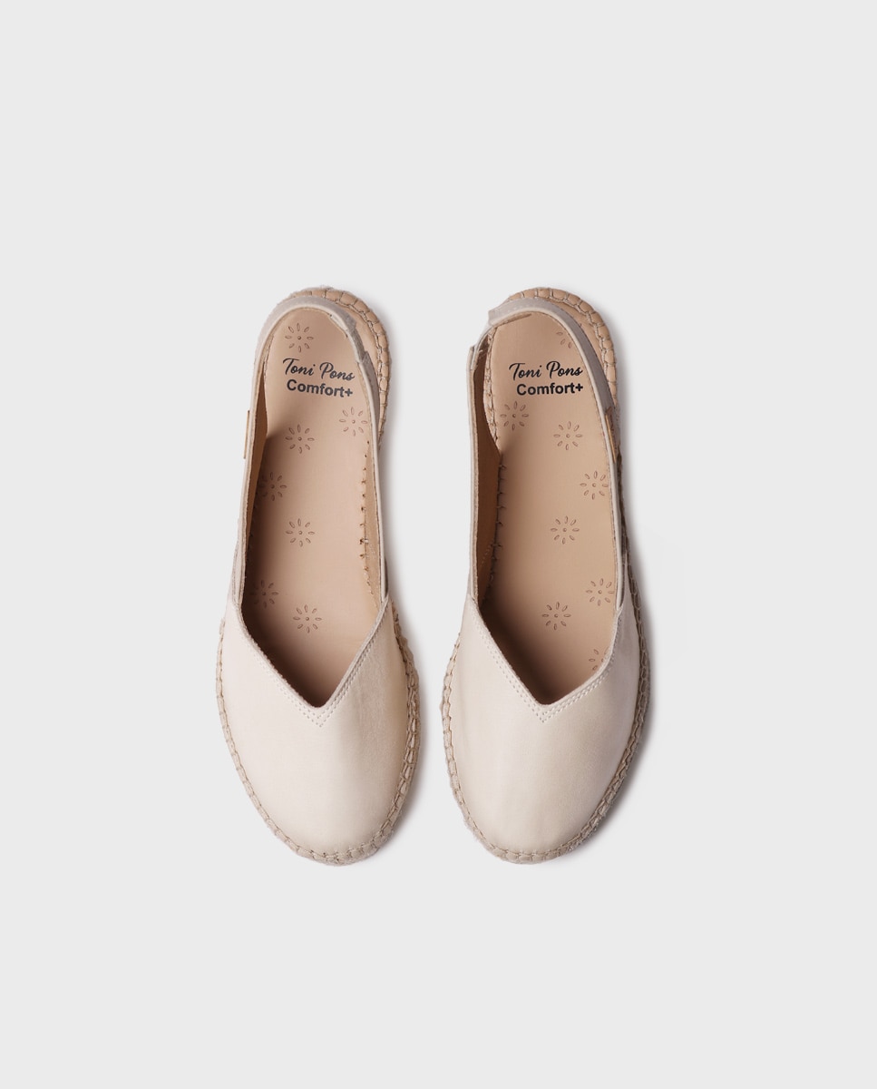 Alpargatas de cuña de mujer de piel de la colección Comfort - Toni Pons - Crudo Crudo-5