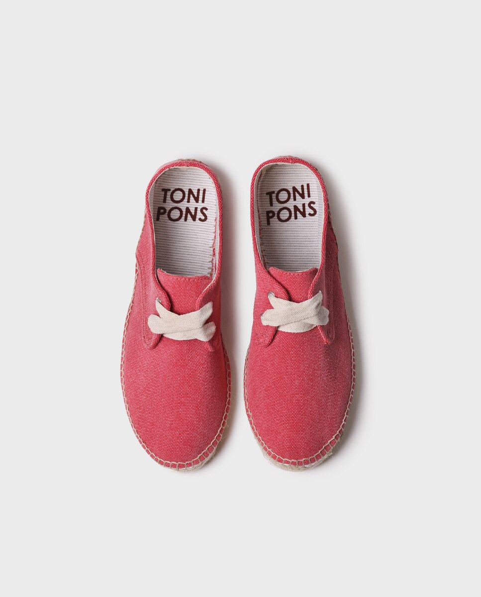 Alpargatas planas de mujer de tejido - Toni Pons - Rojo Rojo-3