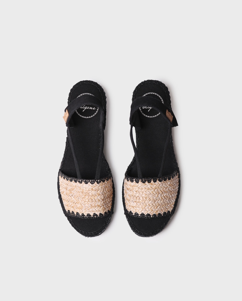 Alpargatas de cuña de mujer de tejido trenzado con elásticos - Toni Pons - Negro Negro-5