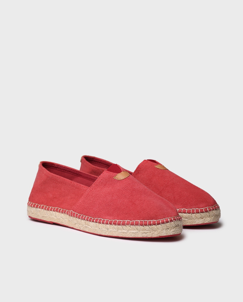 Alpargatas planas unisex de tejido en tonos lisos - Toni Pons - Rojo Rojo-2