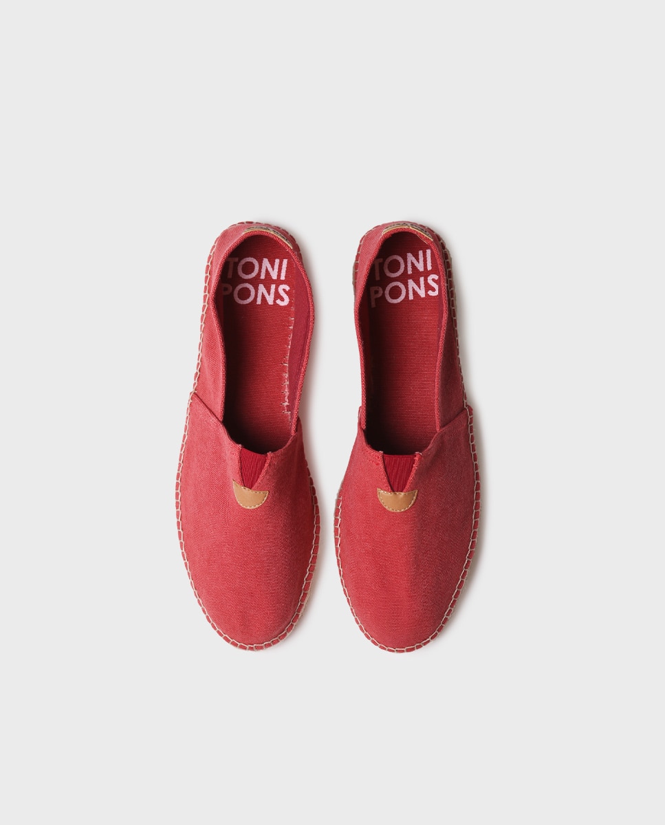 Alpargatas planas unisex de tejido en tonos lisos - Toni Pons - Rojo Rojo-3