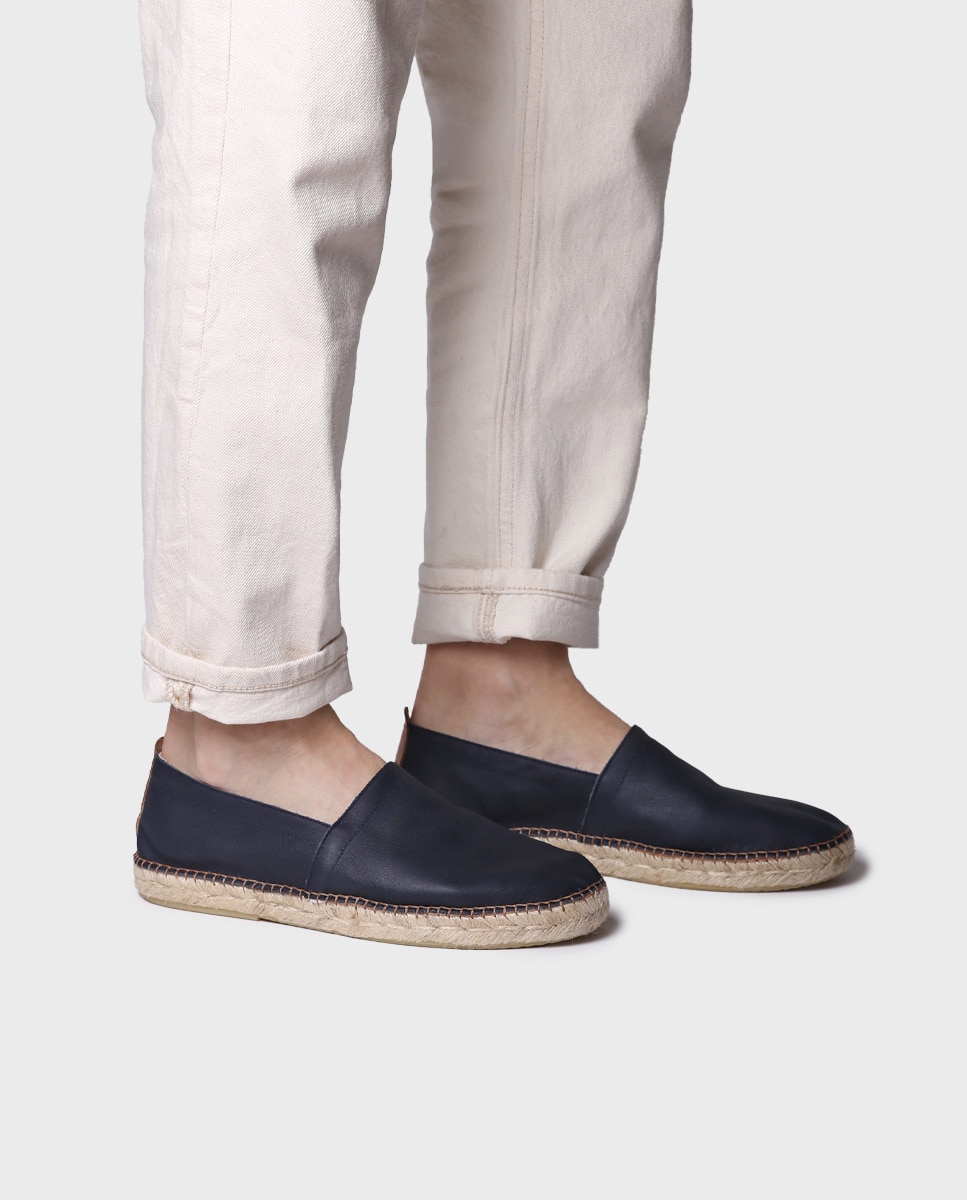 Alpargatas de hombre de piel - Toni Pons - Azul marino Azul marino-2