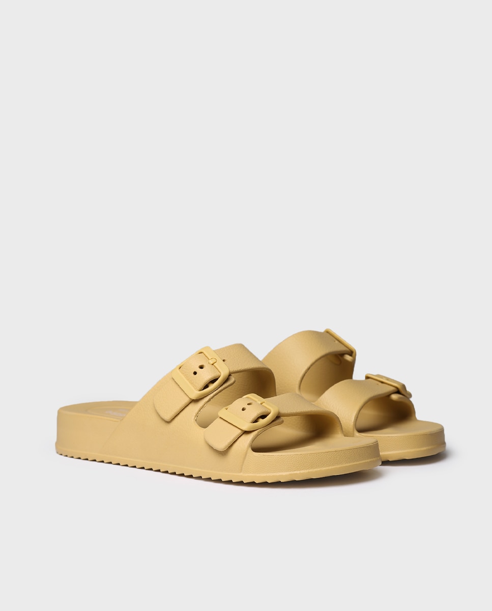 Chanclas de mujer de goma con hebillas - Toni Pons - Mostaza Mostaza-3