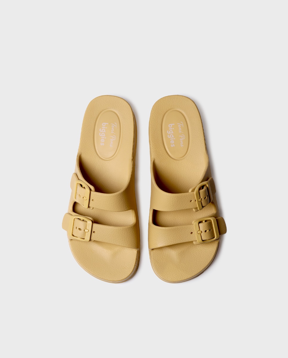 Chanclas de mujer de goma con hebillas - Toni Pons - Mostaza Mostaza-5