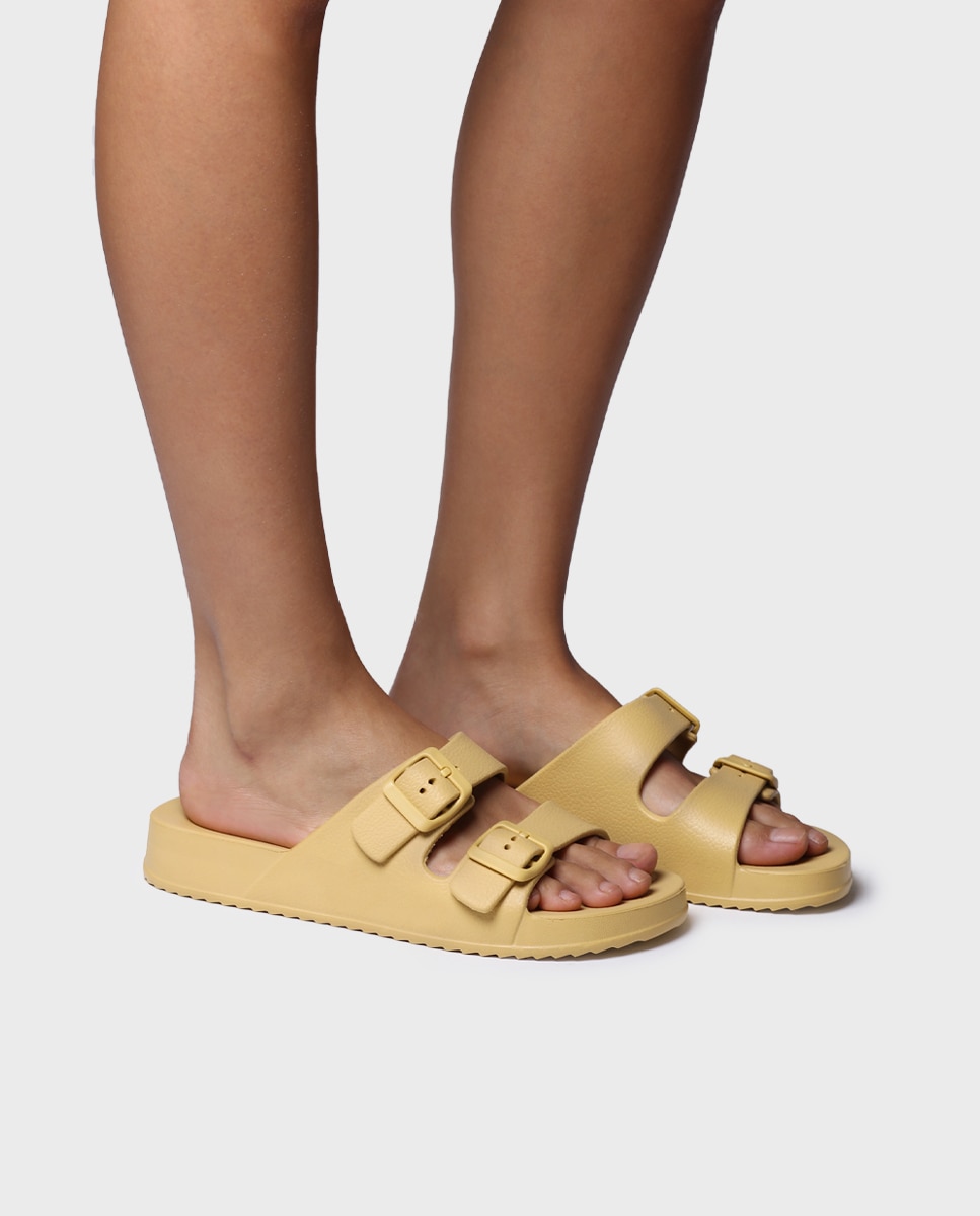 Chanclas de mujer de goma con hebillas - Toni Pons - Mostaza Mostaza-2