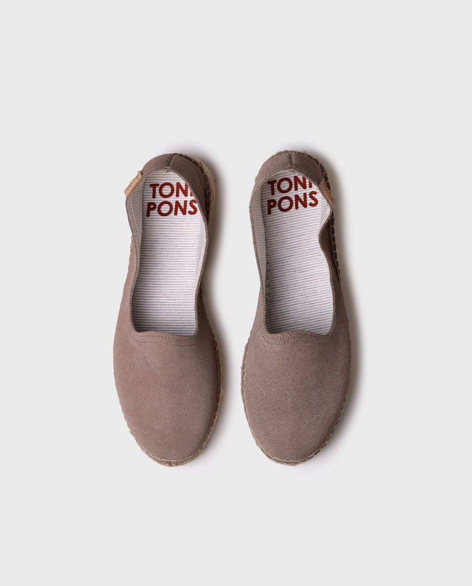 Alpargatas planas de mujer de serraje - Toni Pons - Marrón Marrón-3