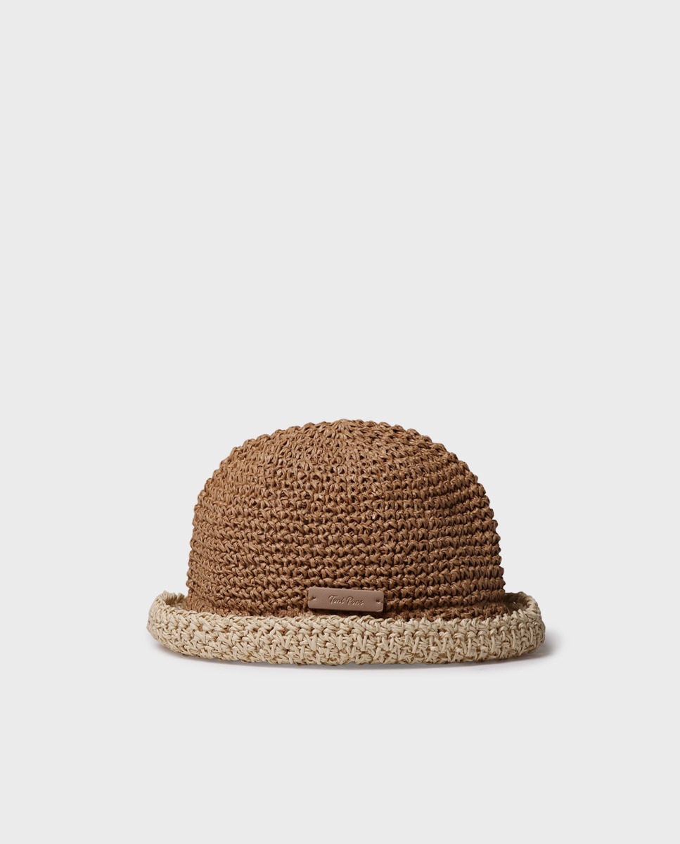 Imagen 0 de Sombrero de mujer de crochet de papel Marrón