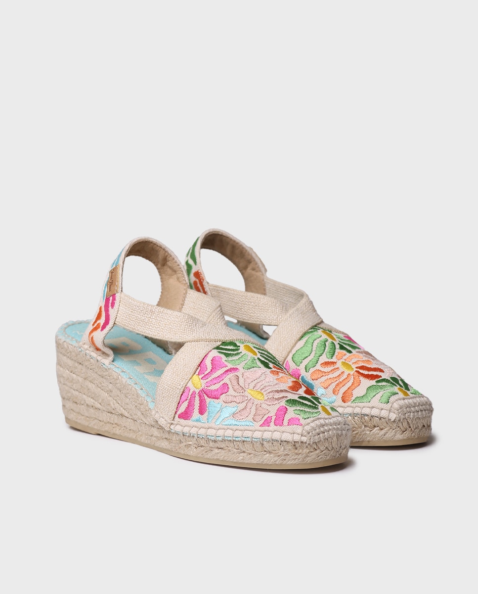 Alpargatas planas de mujer estampadas con elásticos - Toni Pons - Multicolor Multicolor-3