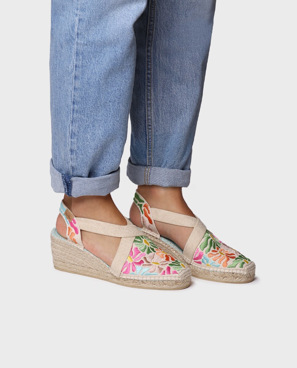 Alpargatas planas de mujer estampadas con elásticos - Toni Pons - Multicolor Multicolor-2