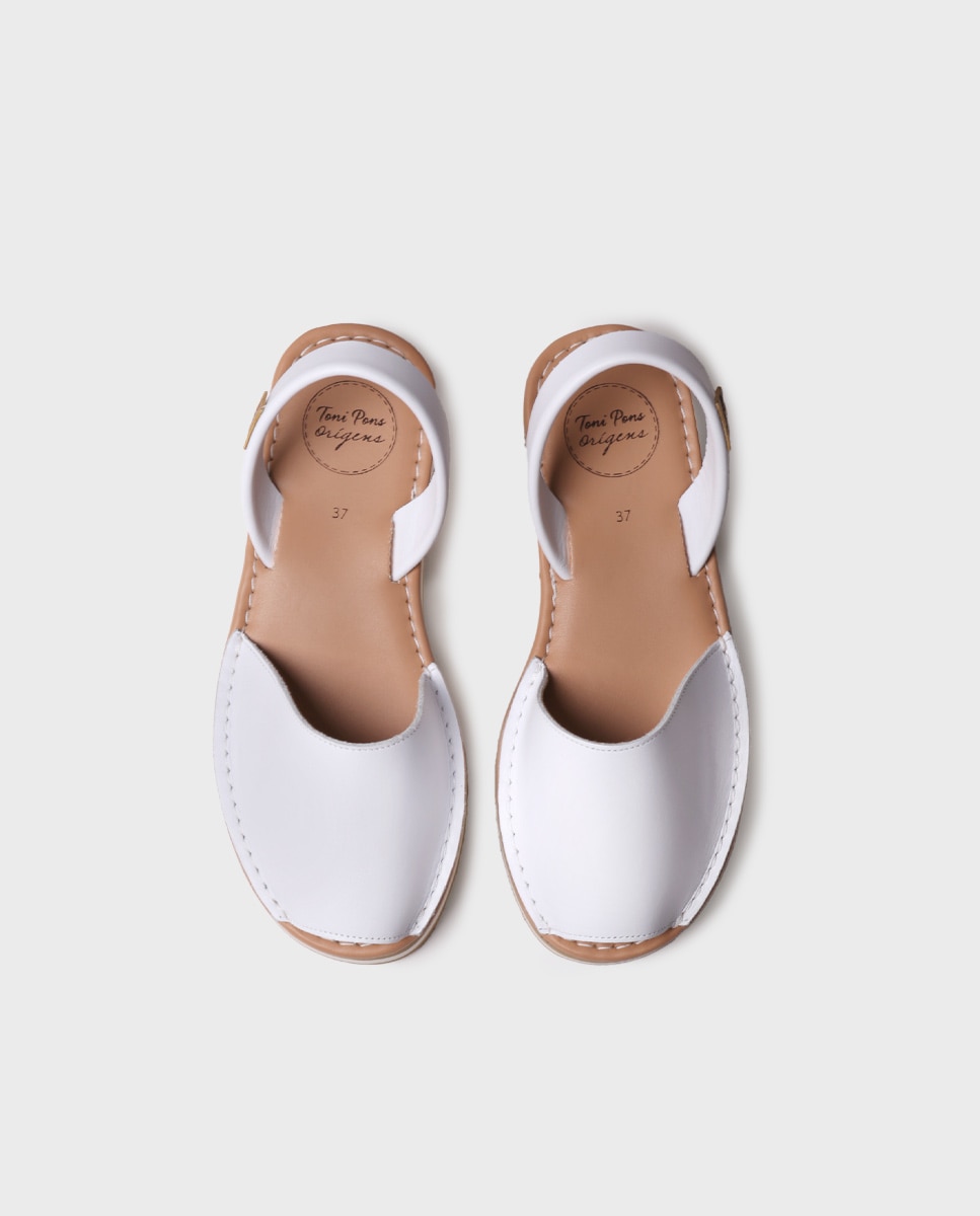 Menorquinas de mujer de piel - Toni Pons - Blanco Blanco-5