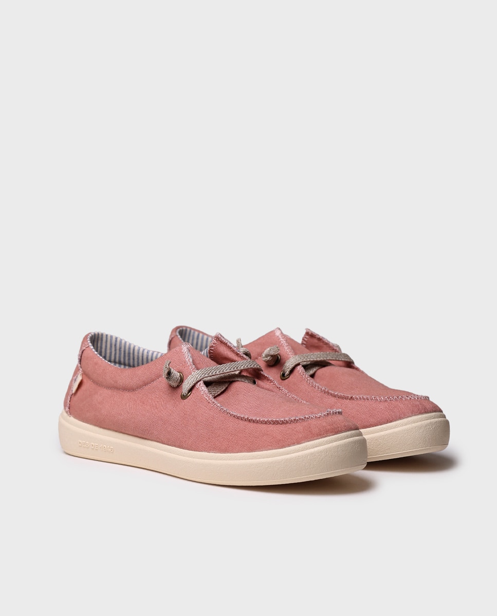 Zapatillas de lona de mujer de tejido - Toni Pons - Rosa Rosa-2