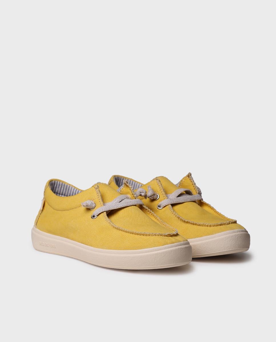 Zapatillas de lona de mujer de tejido - Toni Pons - Mostaza Mostaza-4