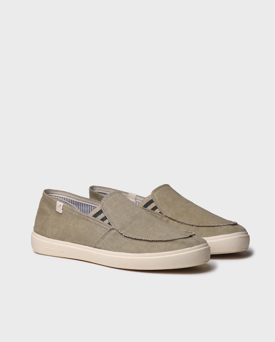 Zapatillas de lona de hombre de tejido - Toni Pons - Kaki Kaki-4