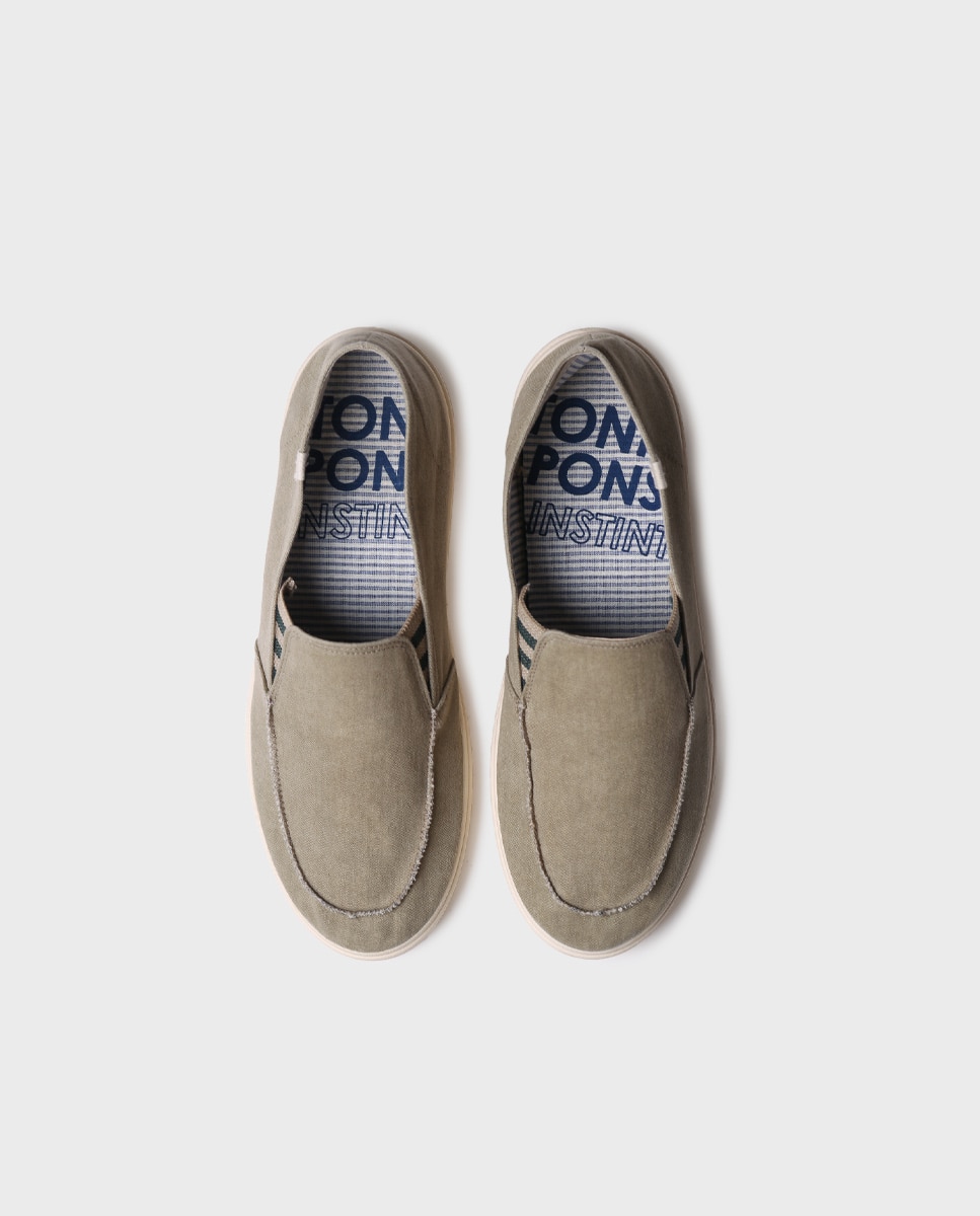 Zapatillas de lona de hombre de tejido - Toni Pons - Kaki Kaki-3