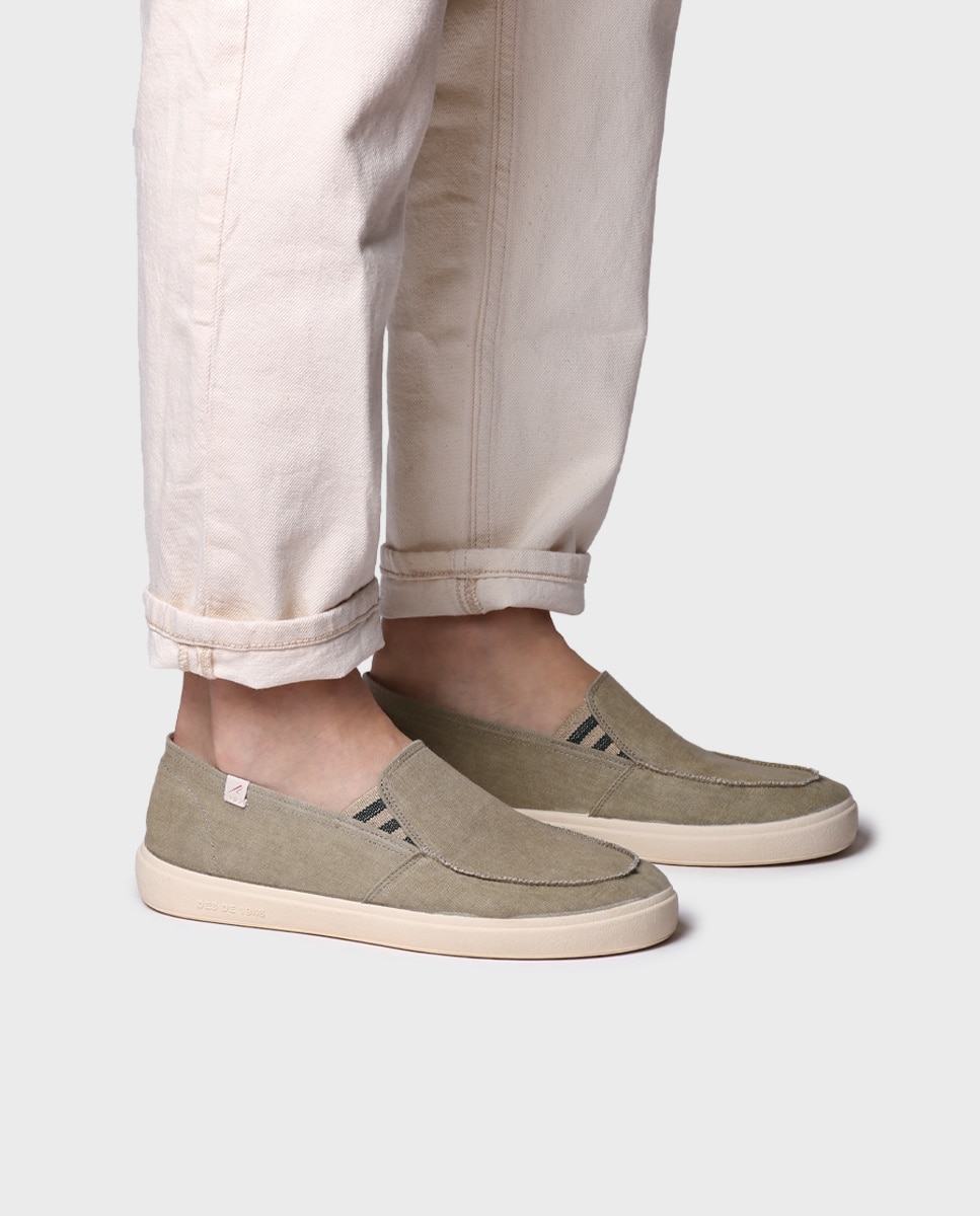 Zapatillas de lona de hombre de tejido - Toni Pons - Kaki Kaki-2