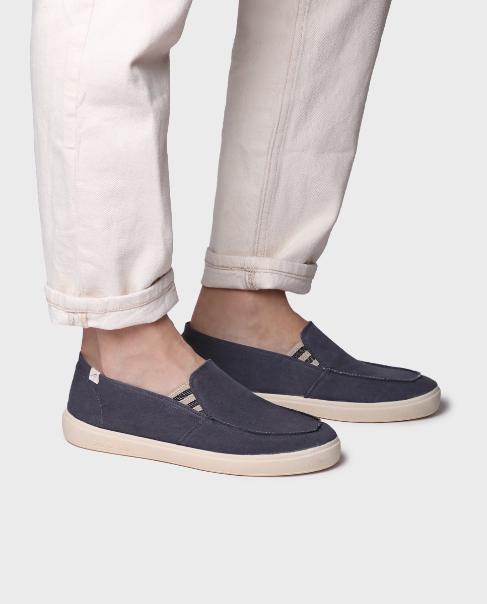 Zapatillas de lona de hombre de tejido - Toni Pons - Azul marino Azul marino-2