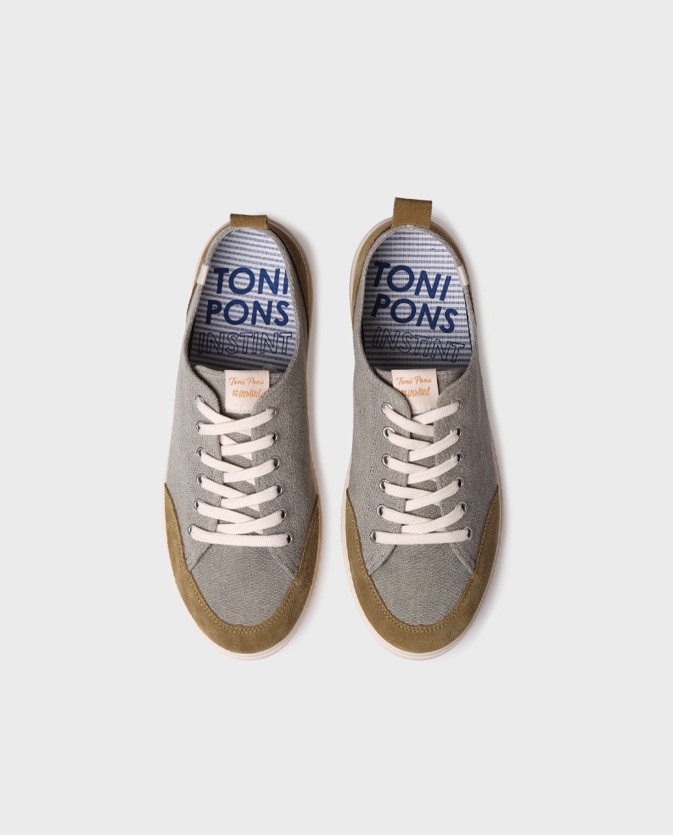 Zapatillas de lona de hombre de tejido - Toni Pons - Kaki Kaki-3