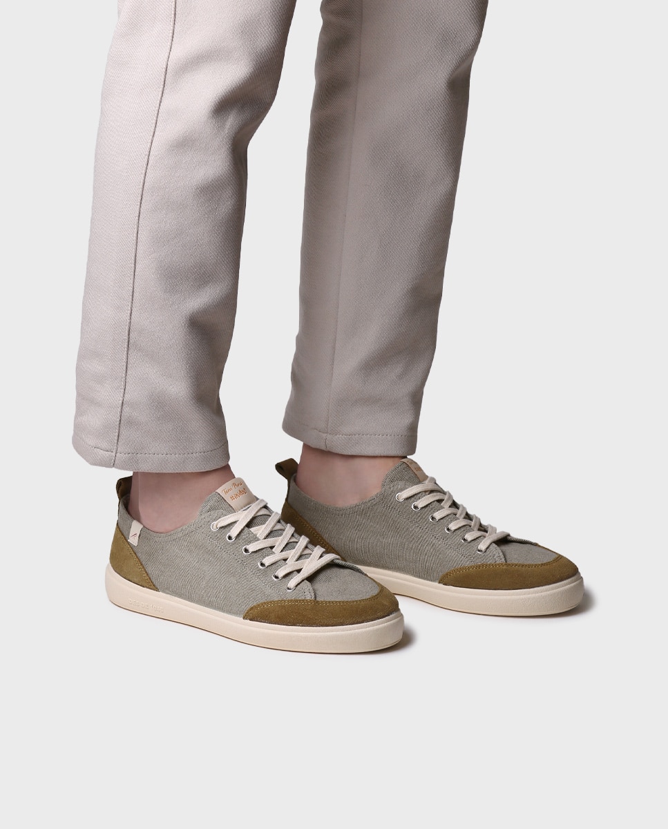 Zapatillas de lona de hombre de tejido - Toni Pons - Kaki Kaki-4