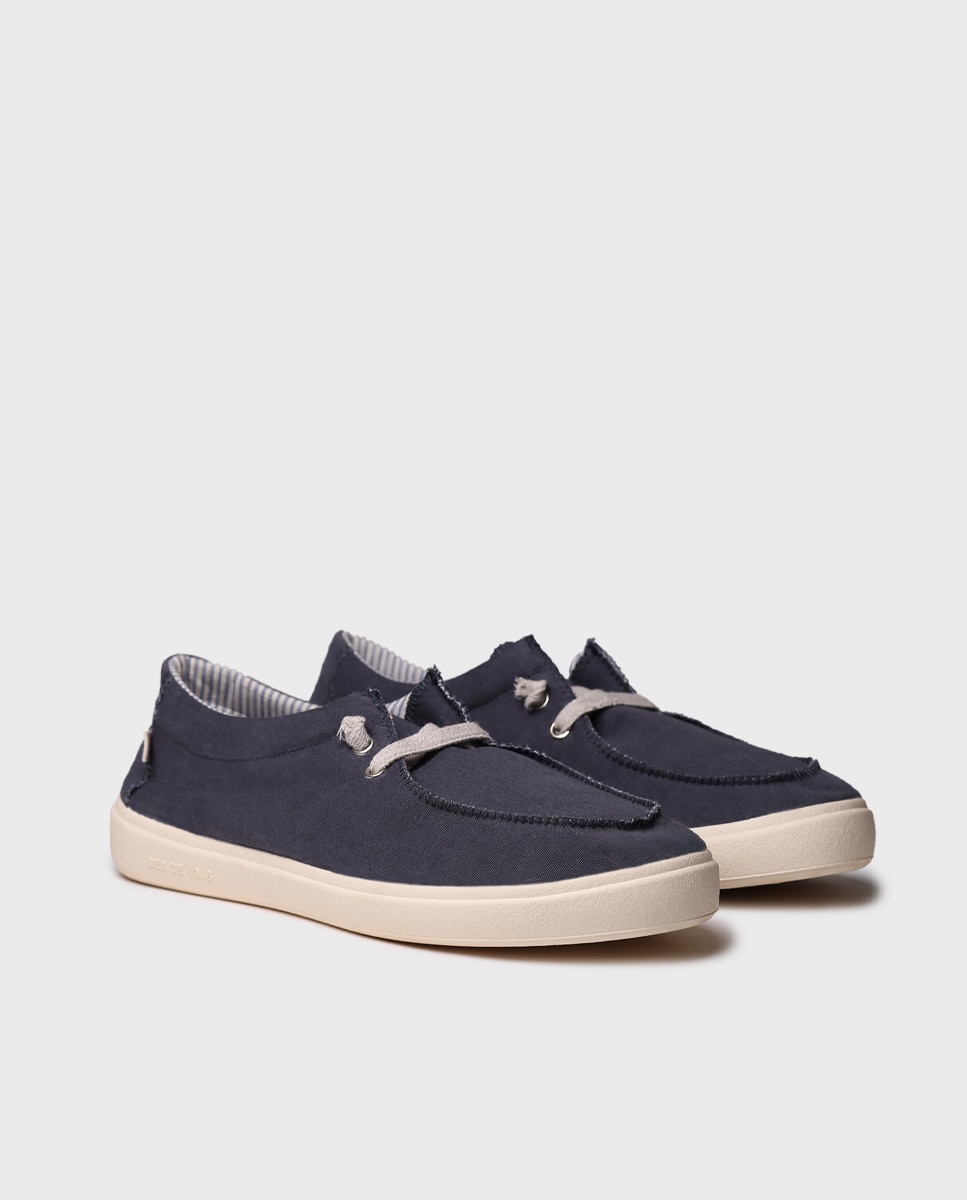 Zapatillas de lona de hombre de tejido - Toni Pons - Azul marino Azul marino-4