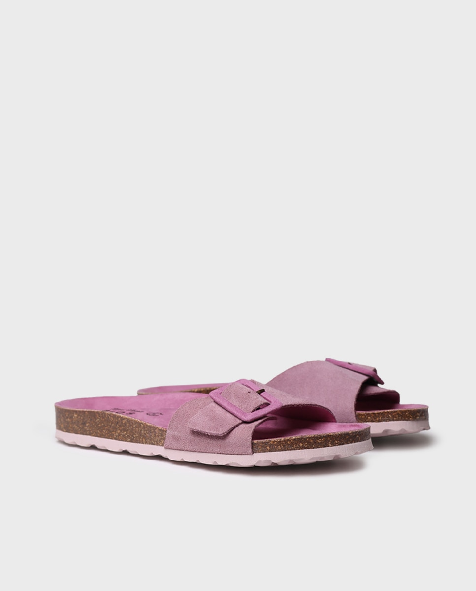 Sandalias planas de mujer de serraje - Toni Pons - Morado Morado-4