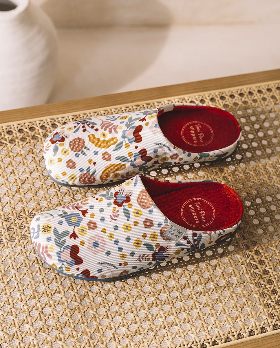 Zapatillas de casa abiertas de mujer de tejido - Toni Pons - Multicolor Multicolor-1