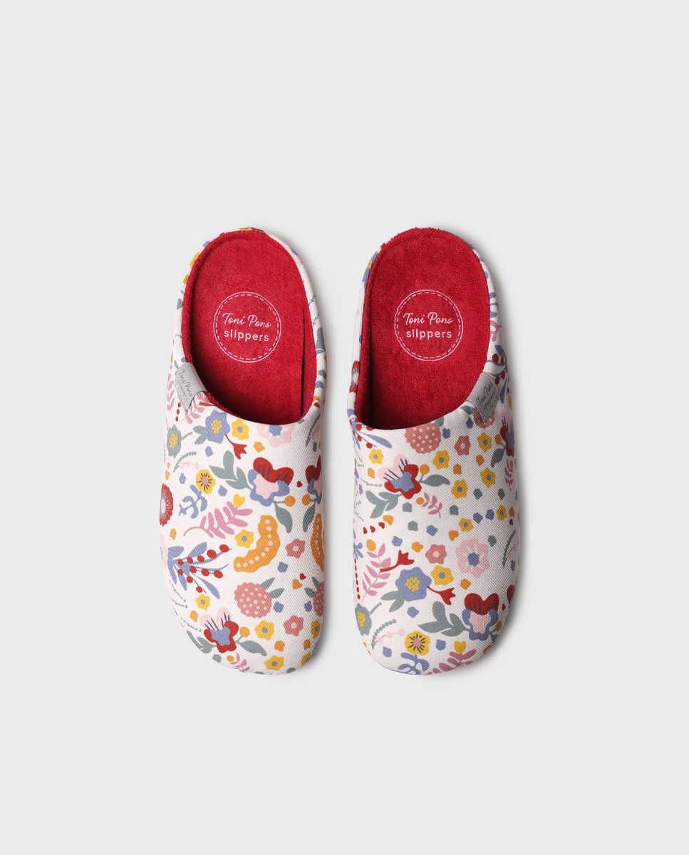 Zapatillas de casa abiertas de mujer de tejido - Toni Pons - Multicolor Multicolor-5