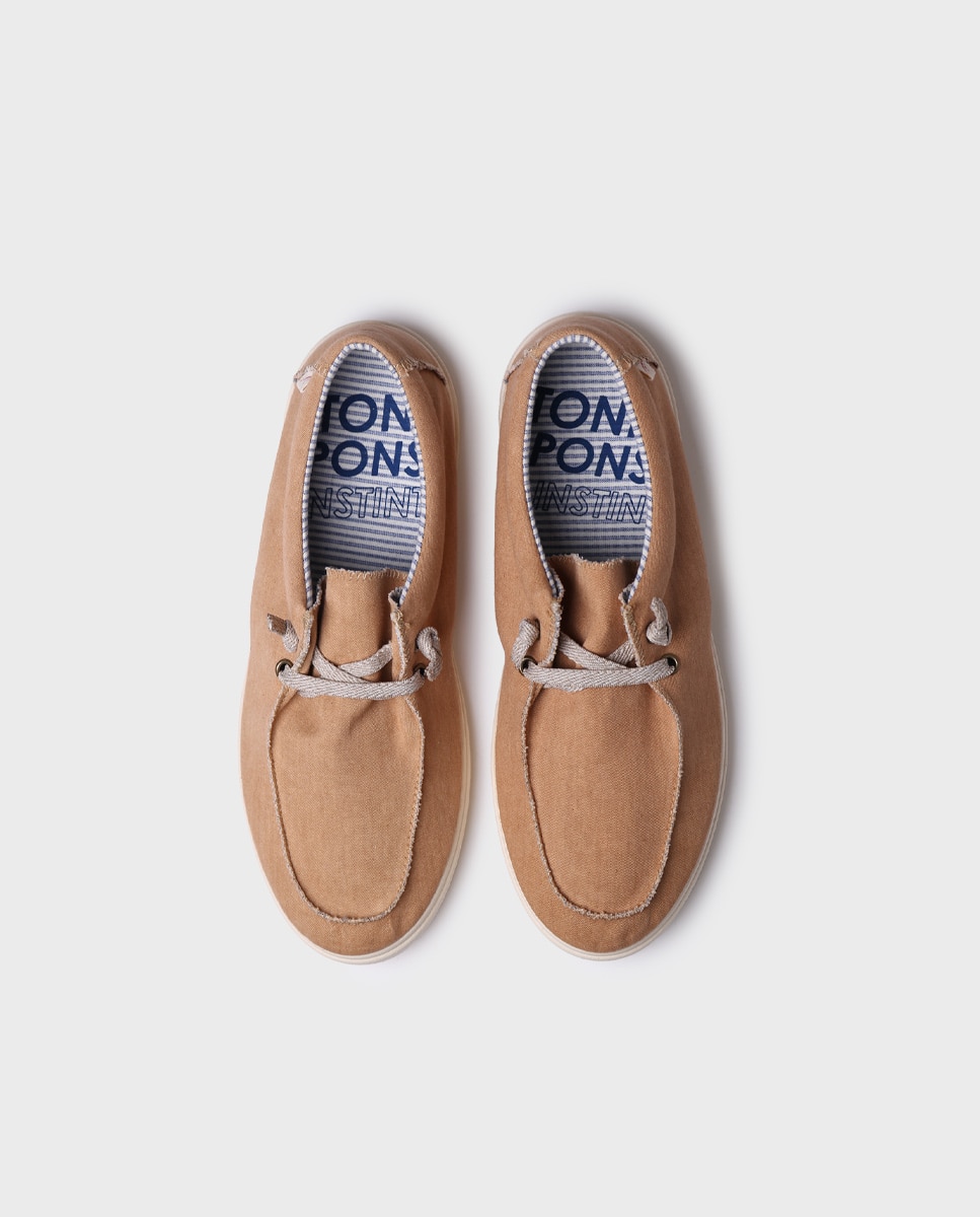 Zapatillas de lona de hombre de tejido - Toni Pons - Marrón Marrón-3