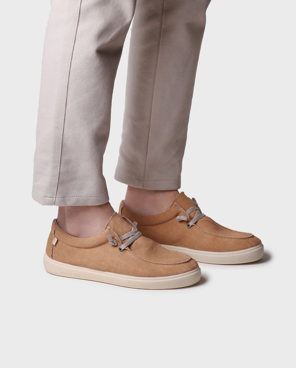 Zapatillas de lona de hombre de tejido - Toni Pons - Marrón Marrón-4